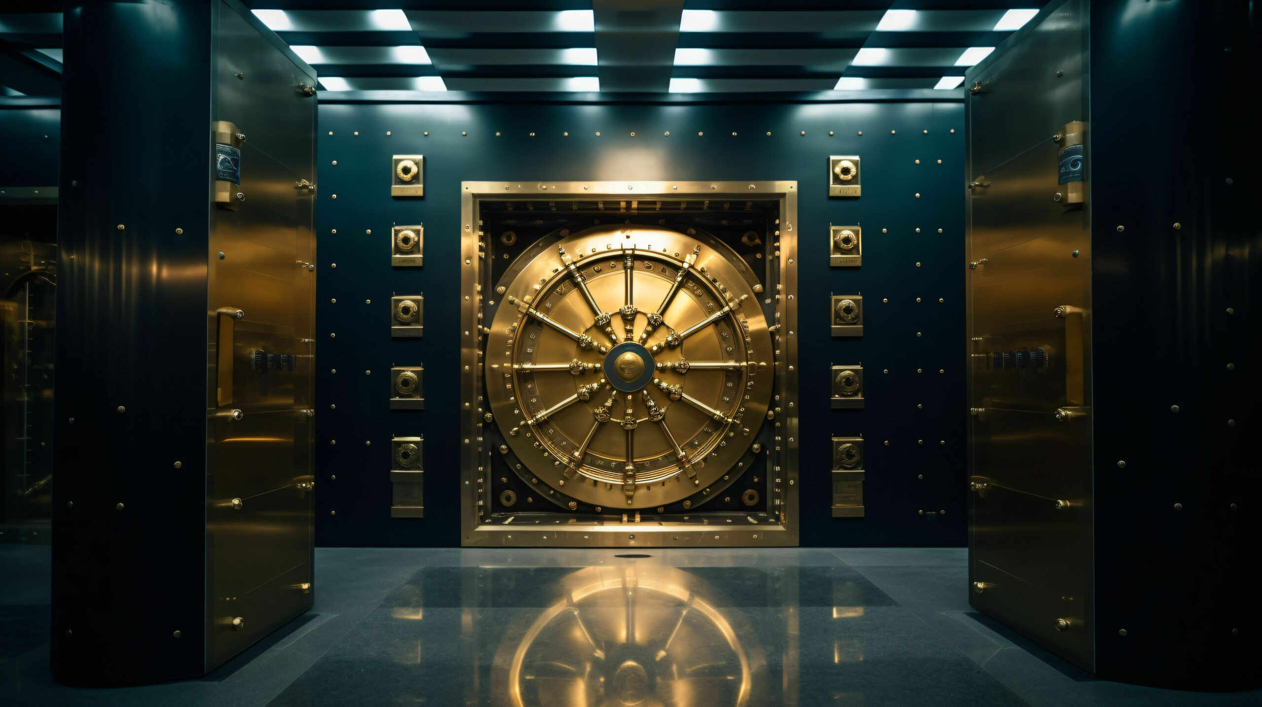 Bank Vault Security: Massive Door of a Highly Secure Bank Vault